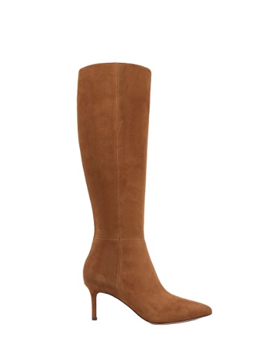 Lisa Suede Mid-Heel Tall Boot | Chestnut / 11