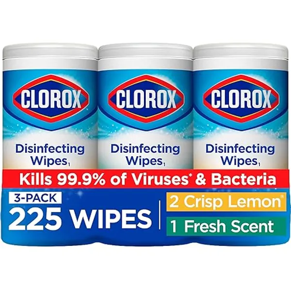 Clorox Disinfecting Wipes Value Pack, Household Essentials, 75 Count, Pack of 3 (Package May Vary) - 75 Count (Pack of 3)