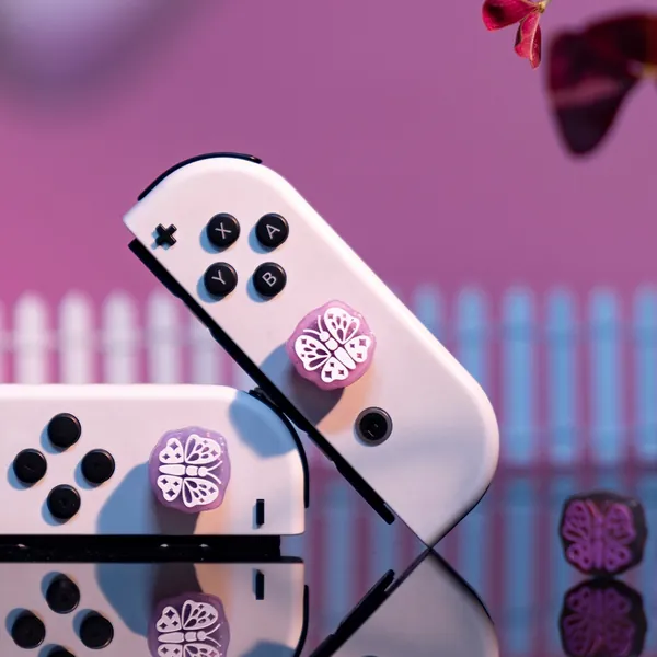 Butterfly Switch OLED Thumb Grips Kawaii Joy-Con Caps