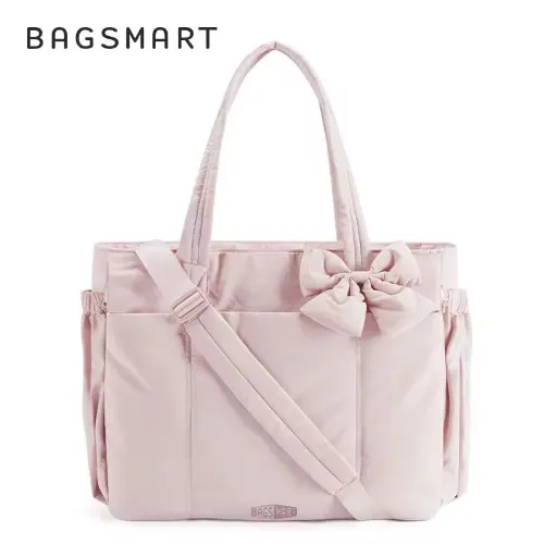 BAGSMART bolso de mano acolchado con lazo