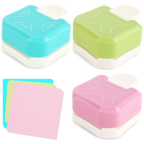 Koogel 3PCS Corner Rounder Punches, 3 in 1 Corner Cutter 3-Way Corner Rounder Cutter for Paper Crafts DIY Projects Scrapbooking Photocards Making