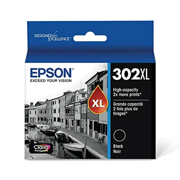EPSON 302 Claria Premium Ink High Capacity (T302XL020-S) Works with Expression Premium XP-6000, XP-6100