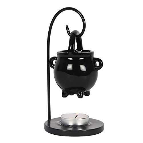something different Spirit of Equinox Hanging Cauldron Pagan Oil Burner Witches Witchcraft Home Decor Black Wax Warmer Aroma Diffuser Candle Tealight