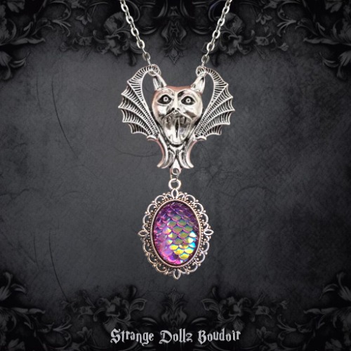 Haunted Vampire Mermaid necklace, Strange Dollz Boudoir