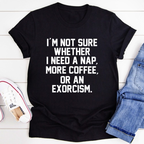 I'm Not Sure Tee - Black Heather / L