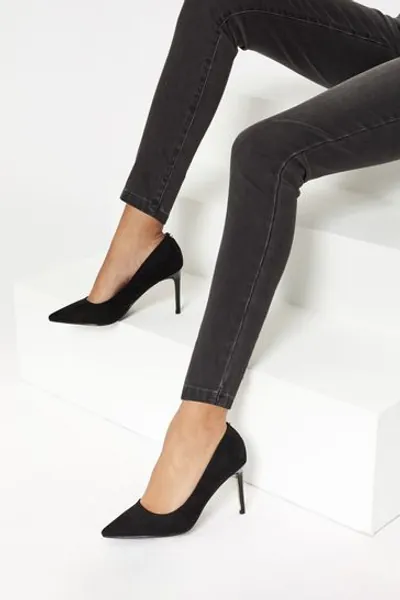 Lipsy Black Wide FIt Comfort Mid Heel Court Shoes