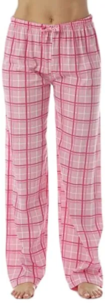 Just Love Women Plaid Pajama Pants Sleepwear - Medium Pink Plaid