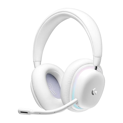 Logitech G G735 Wireless Gaming Headset, Customisable LIGHTSYNC RGB Lighting, LIGHTSPEED, Bluetooth, Detachable Microphone, Compatible with PC & Mac - White - Headset