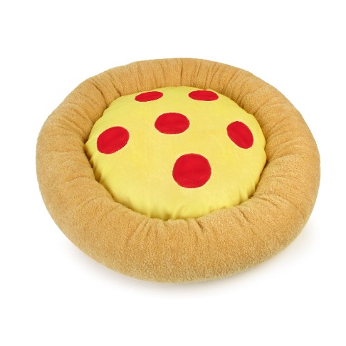 TONBO Soft Plush Small Cute and Cozy Food Dog Cat Bed, Washer and Dryer Friendly (Pizza) - Pizza