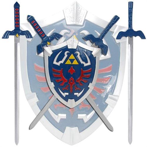 Legend of Zelda Hylian Shield and Replica Swords Wall Display Set | Default Title