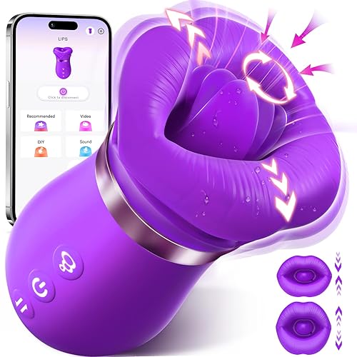 Sucking Vibrator Womens Sex Toys - Sovokn 5IN1 Mouth Vibrators Rose Sex Toy, 10 Tongue Licking, 3 Auto & 1 Manual Sucking Adult Toys New APP, Anal Clit Nipple Vibrators Female Couples Sex Toys, Purple - Purple