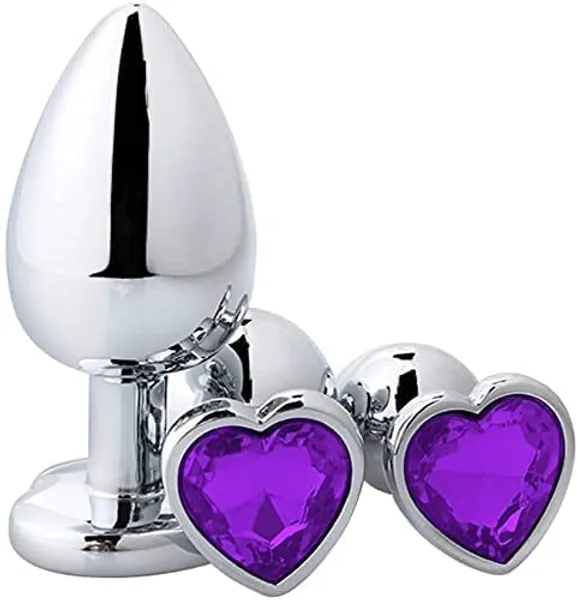 3 Sizes Purple Heart Anales Toys Butt Training Plugs Butt Toy Plug Tool for Men Women's Beginners Advanced Toy Hoodies Party Purple Heart RSB-1
