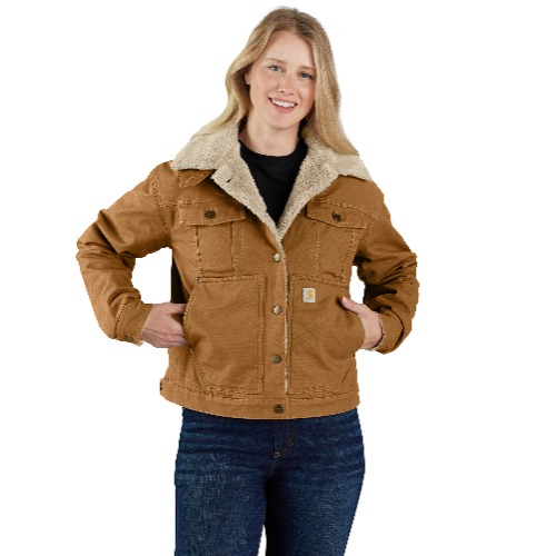 Women's Rugged Flex® Loose Fit Canvas Sherpa-Lined Jacket