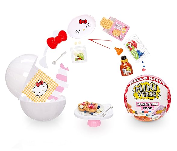 MGA's Miniverse Make It Mini Food Hello Kitty Mini Collectibles, Sanrio, DIY, Crafts, Resin Play, Replica Food, Novelty, NOT EDIBLE, 8+