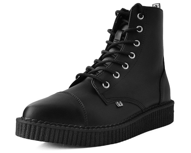 Black TUKskin™ Pointed Lace Up Boot | US: Men 11 / Women 13 / Black / Synthetic