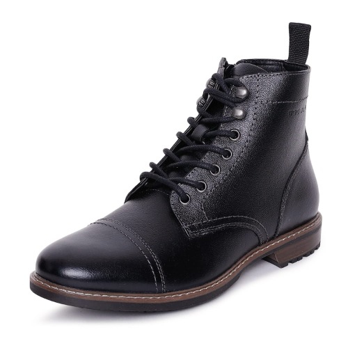 Red Tape Men's Ankle Length Boots- Elevated Look, Utmost Comfort, Firm Grip, Slip-Resistance, Shock Absorption, Better Traction, Soft-Cushioned Insole - 10 US - BLACK