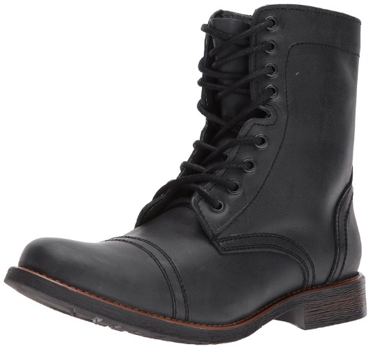 Steve Madden Men's Troopah-c Combat Boot - 10.5 US - Black Leather