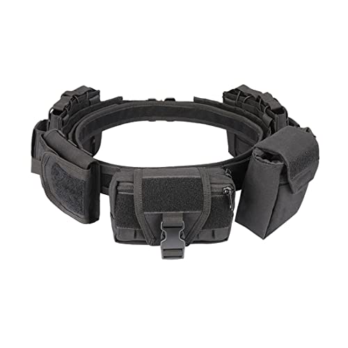 DAN DISCOUNTS Taktischer Gürtel, Militär Arbeitsgürte, Unisex Gürtel taktisch mit Taktisches Zubehör 5 in 1, Armee Security Warrior Belt für Draussen Sportarten Camping - Schwarz