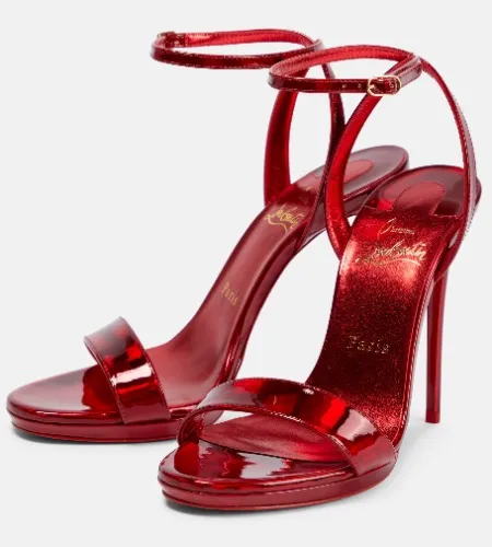 Loubi Queen 120 leather sandals in red - Christian Louboutin 