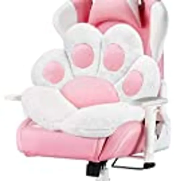 MOONBEEKI Cat Paw Cushion Chair Comfy Kawaii Chair Plush Seat Cushions Shape Lazy Pillow for Gamer Chair 28"x 24" Cozy Floor Cute Seat Kawaii for Girl Worker Gift, Dining Room Bedroom Decorate White