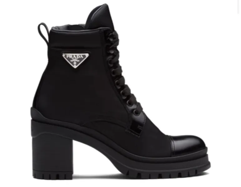 Prada Logo Plaque Ankle Boots - Farfetch