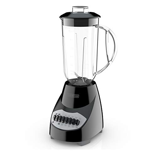 BLACK+DECKER 10-Speed Countertop Blender, BL2010BP, 6-Cup Plastic Jar, Dishwasher-Safe, Stainless Steel Blade, Suction Feet - Plastic Jar
