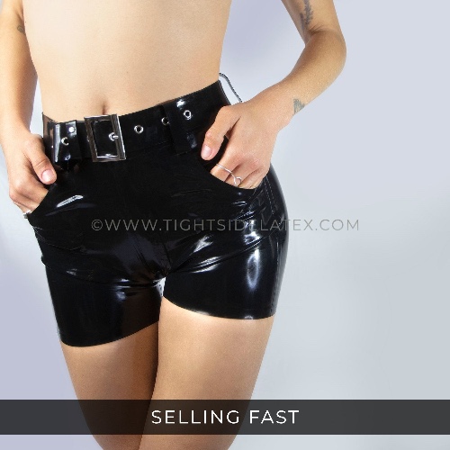 Latex Shorts With Belt | Default Title