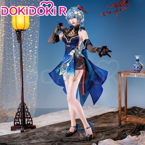 【Size S-3XL】DokiDoki-R Game Genshin Impact Cosplay Ganyu Costume Lantern Rite 2024 Skin Twilight Blossom Gan Yu | Costume Only-M PRESALE