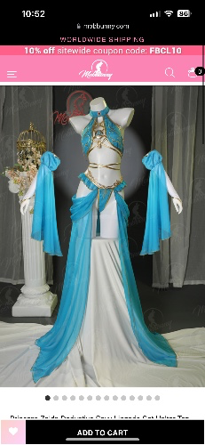 Princess Zelda Derivative Sexy Lingerie Set Halter Top and Panty with Thigh-High Socks and Gauze Skirt Cosplay Costume