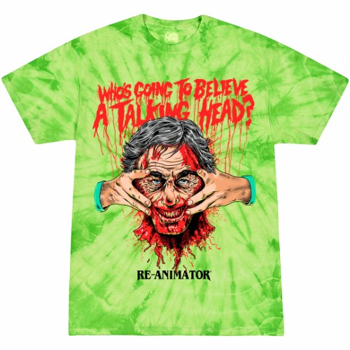 RE-ANIMATOR: TALKING HEAD - T-SHIRT (RE-AGENT GREEN TIE DYE) | MEDIUM
