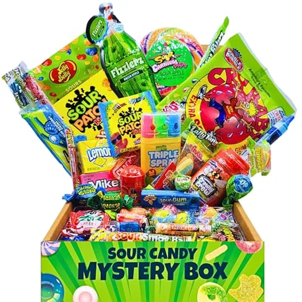 SnackHut Sour Candy Variety Pack Assorted Candy Box - Sour Candy Gift Box - Super Sour Candy - Bulk Sour Candy Assortment - Fun Care Package for Kids, Teens, Adults, or Movie Night