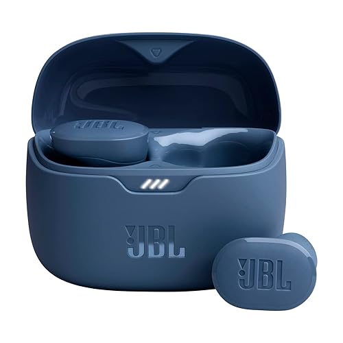 JBL Tune Buds - True wireless Noise Cancelling earbuds, JBL Pure Bass Sound, Bluetooth 5.3, 4-Mic technology for Crisp, Clear Calls, Up to 48 hours of battery life, Water and dust resistant (Blue) - Blue - Small - Earbuds