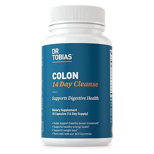 Dr. Tobias Colon 14 Day Cleanse, Advanced Gut Cleanse Detox for Women & Men with Cascara Sagrada, Psyllium Husk, Senna Leaf & Probiotics, Non-GMO Colon Cleanse, 28 Capsules 1-2 Daily - 28 Count (Pack of 1)