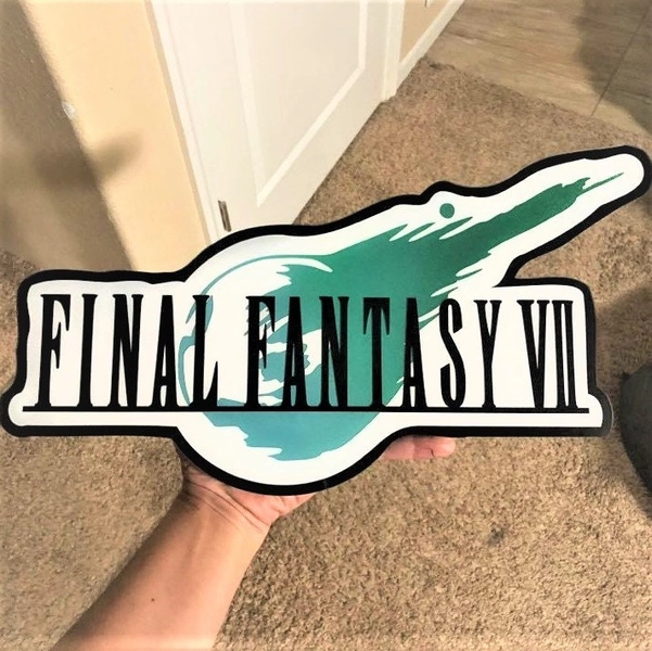 Final Fantasy 7 logo Wall Decor - Cloud Strife - Sephiroth - FF7 Logo - FFVII Logo Wall Decor - FF7 game room - Final Fantasy seven man cave
