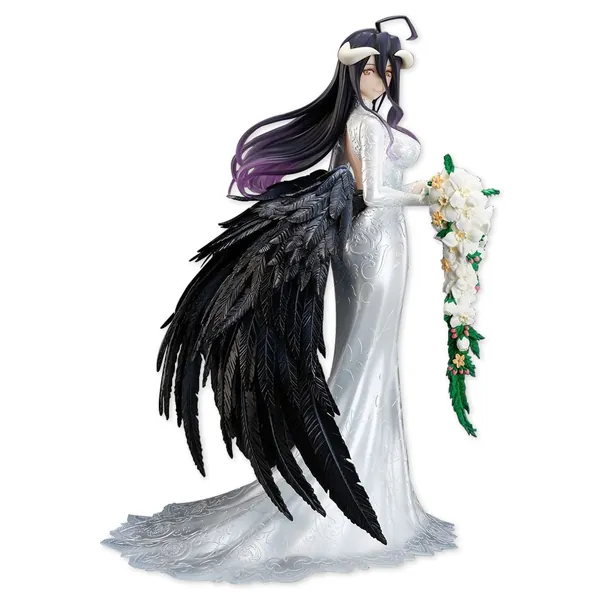 Japanese Anime Figure Overlord III Albedo Wedding Dress Flower Ball Pure White Devil Elegant Girl PVC Figure Toys Limited Edition Doll Gift Model Decoration - 