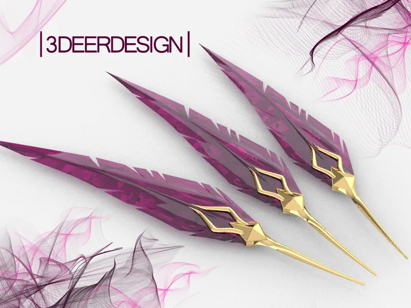 Star Guardian Xayah Feather Blades/Dagger , stl. fichier , fichier de modèle 3D
