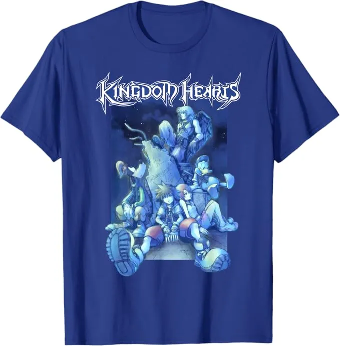 Kingdom Hearts - Blue Crew T-Shirt - Men - Royal Blue - Medium