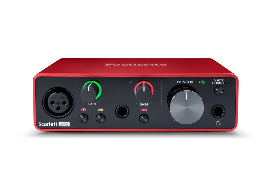 Focusrite Scarlett Solo 3rd Gen USB Audio Interface, for the Guitarist, Vocalist, Podcaster or Producer — High-Fidelity, Studio Quality Recording, and All the Software You Need to Record - Solo (1 Mic Pre) Interface