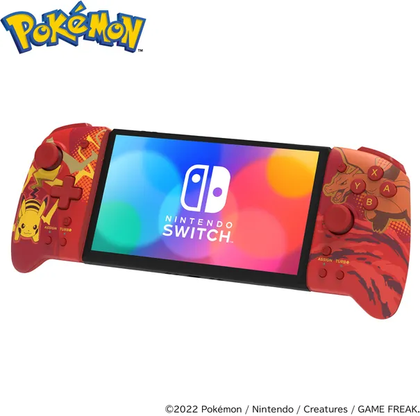HORI Nintendo Switch Split Pad Pro (Pikachu & Charizard) - Ergonomic Controller for Handheld Mode - Officially Licensed by Nintendo & Pokémon - Pikachu & Charizard