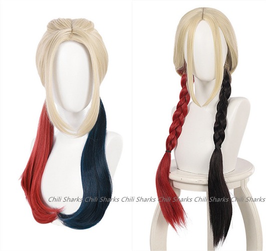 Peruca suicida Quinn Cosplay feminina, filme de Halloween, Empire Birds of Prey, 2 rabos de cavalo, cabelo trança elegante, fantasia de senhora, 2021 - AliExpress 