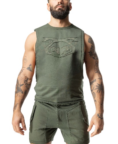 Topographic Shredder Tank Top | Army Green / M