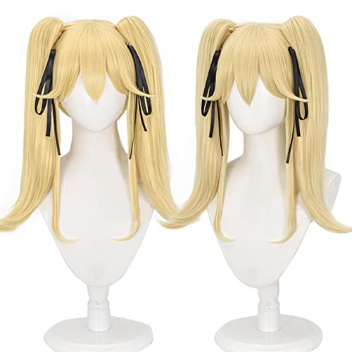 Lwiuentx Anime Cosplay Meari Saotome Lange Blonde Perücke mit 2 Pferdeschwanz + Kostenlose Perückenkappe - Meari Saotome