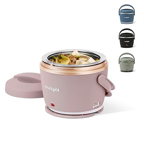 Crock-Pot 20-Ounce Electric Lunch Box, Portable Food Warmer, Blush Pink | Perfect for Travel, Car, On-the-Go | Spill-Free, Dishwasher-Safe - Blush Pink - 20 Ounce