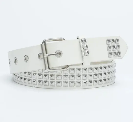 White Studded Belt