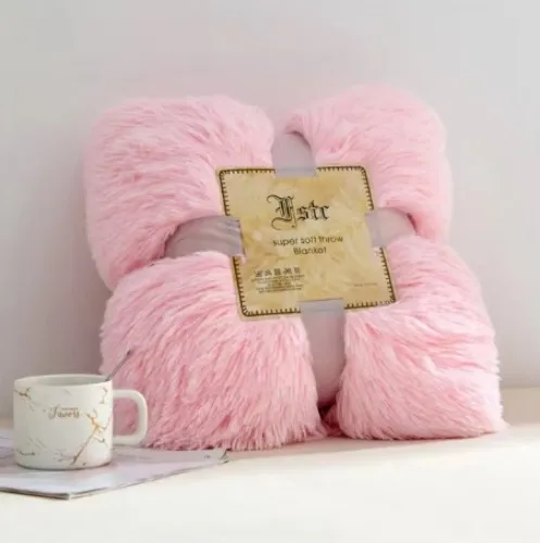 Pink Super Soft Fluffy Blanket 200x230 cm