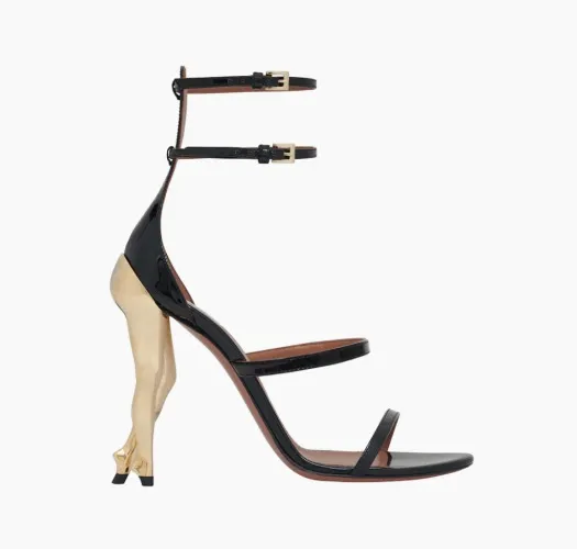 CABARET SANDALS IN PATENT CALFSKIN