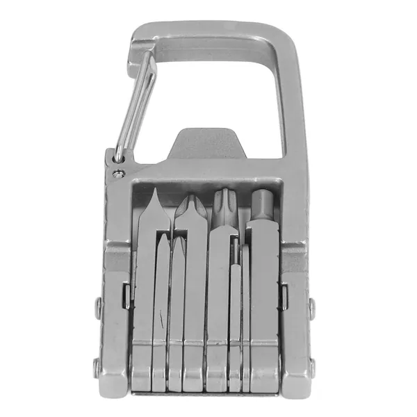 Walfront 12 i 1 Nyckelring Multitool Rostfritt Stål Utomhusnyckelring Multi Tool Skruvmejsel Bit Flasköppnare Mobiltelefonhållare Linjal Vikbar Bärbar Pocket Tool 3.5x1.5in