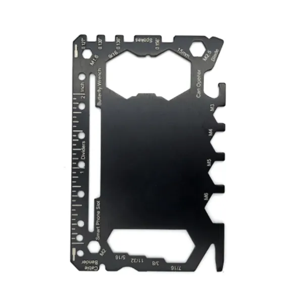 Verktygskort 46 i 1 kort multiverktyg, rostfritt stål plånbokskort för utomhuscamping, skiftnycklar, skruvmejslar