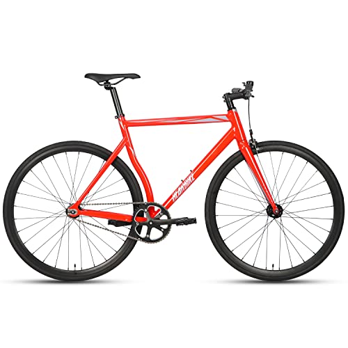 AVASTA Single-Speed Fixed Gear Urban Commuter Bike, Multiple Colors, 4 Size… - 58 - Red