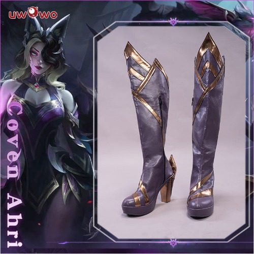 Uwowo Game League of Legends Coven Ahri Cosplay Shoes - 42